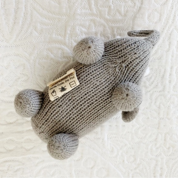 Estella Hand Knit Organic Stuffed Animal Rattle, Elephant - Picture 4 of 5